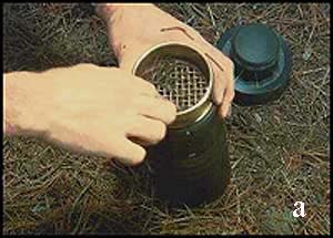 Push the duff sample through the sieve into the chamber